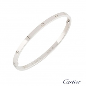 Cartier White Gold Love Bracelet SM Size 18 B6047418